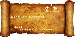 Klekler Marcell névjegykártya